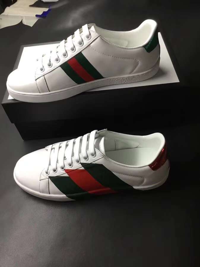 2019 NEW Gucci Real leather shoes Gucci Shoes White2101 - Click Image to Close